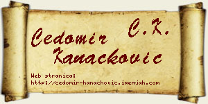 Čedomir Kanačković vizit kartica
